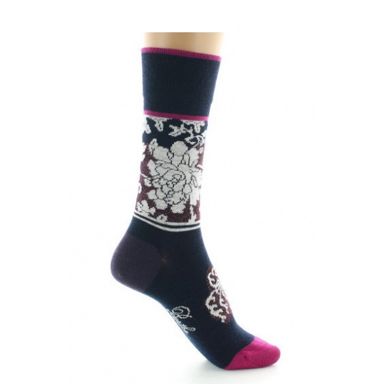 Women's Flower Wool Socks Made in France - Berthe