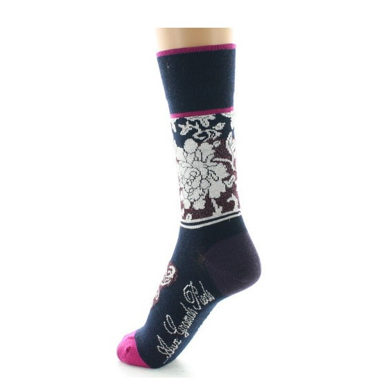 Women's Flower Wool Socks Made in France - Berthe