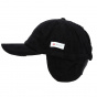 Black Velvet Baseball Cap with Ear Flaps - Traclet