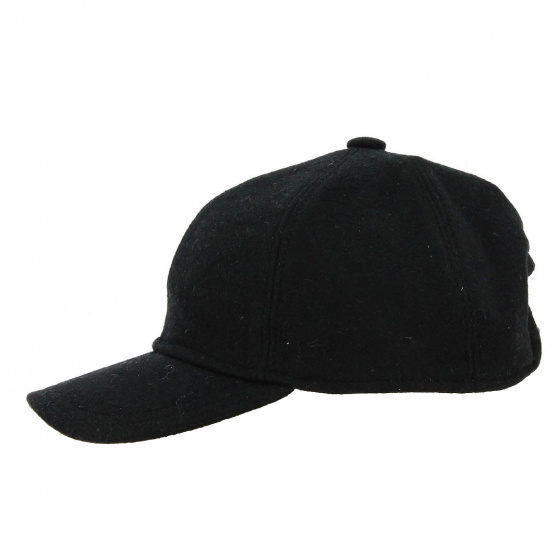 Black Wool Panno Baseball Cap - Traclet