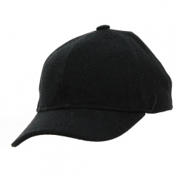 Black Wool Panno Baseball Cap - Traclet