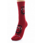 Red Cotton Owl Socks Made in France - Dagobert