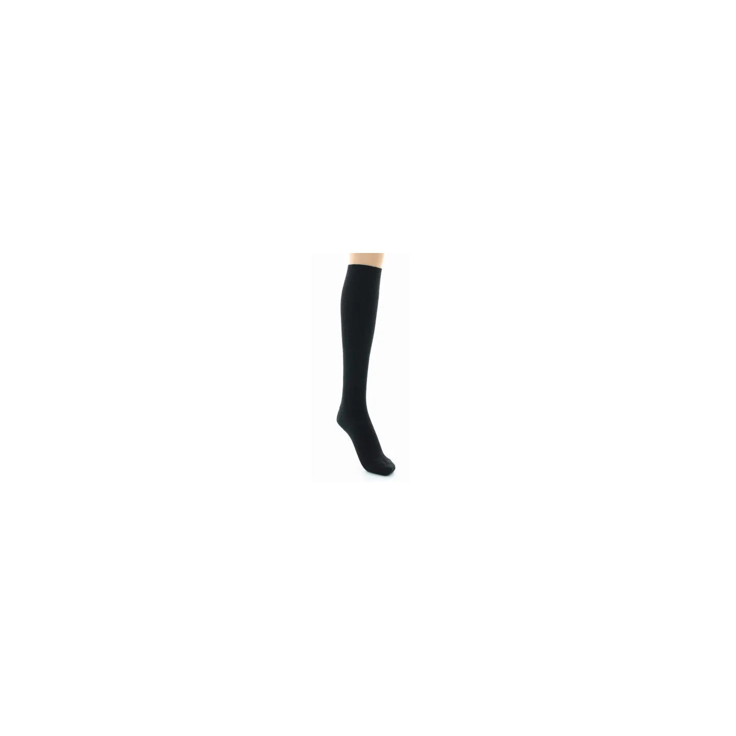 High Mid-Calf Wool Socks Black Made in France - Perrin Reference: 18915| Chapellerie Traclet