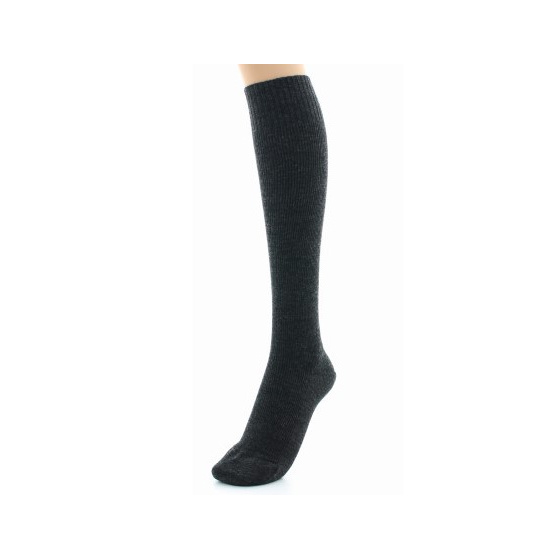 Knee-High Wool Socks Anthracite Made in France - Perrin