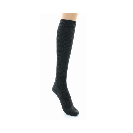 Knee-High Wool Socks Anthracite Made in France - Perrin
