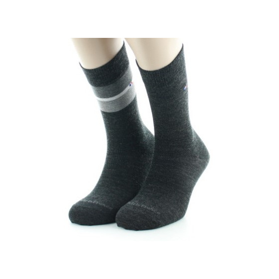 Set of 2 Men's Anthracite Wool Socks Made in France - Perrin
