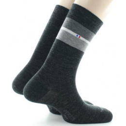 Set of 2 Men's Anthracite Wool Socks Made in France - Perrin