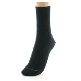 Women's Organic Wool Socks Black Made in France - Perrin