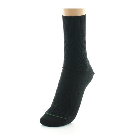 Women's Organic Wool Socks Black Made in France - Perrin