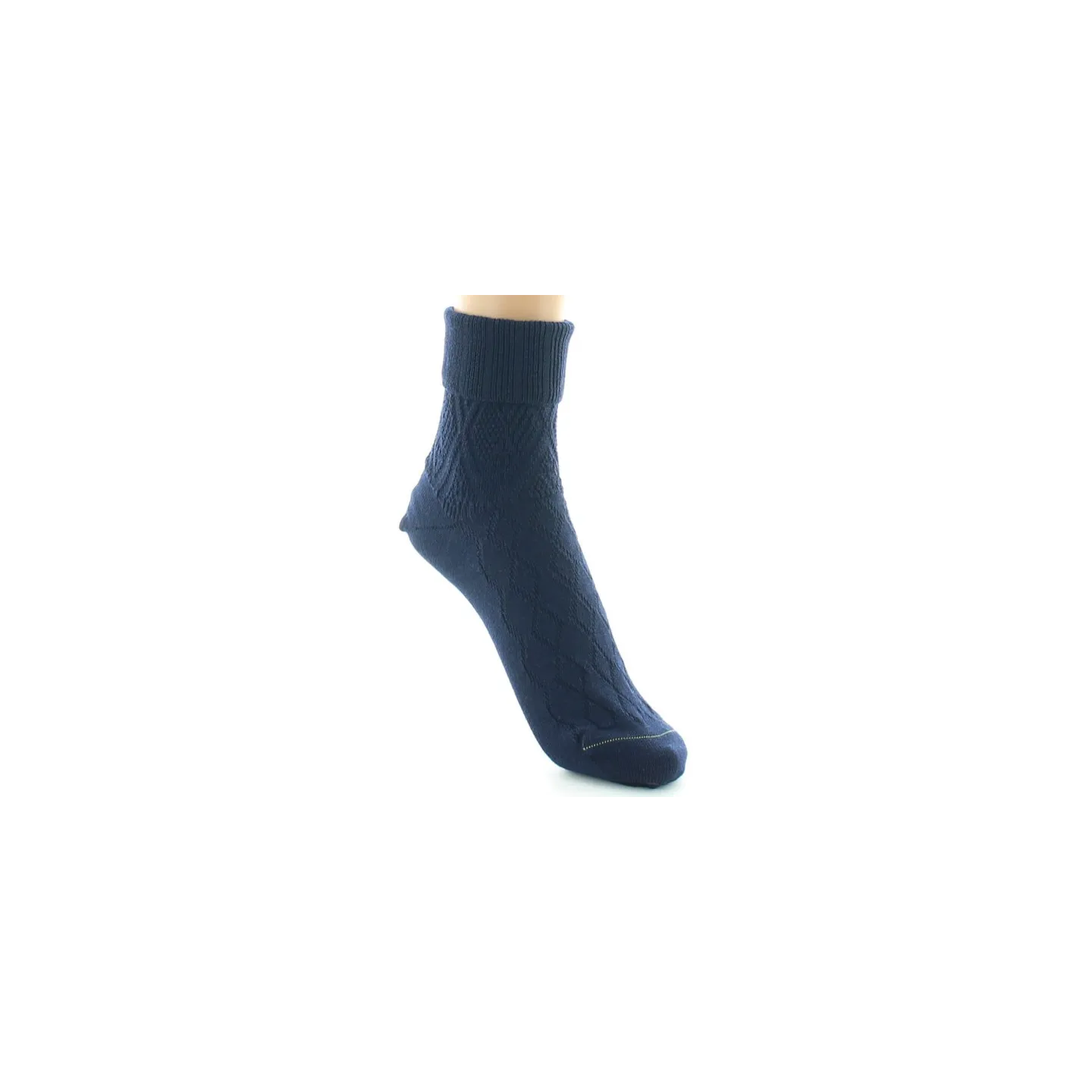 Women's Organic Wool Navy Socks Made in France - Perrin Reference: 18919| Traclet Hat Shop