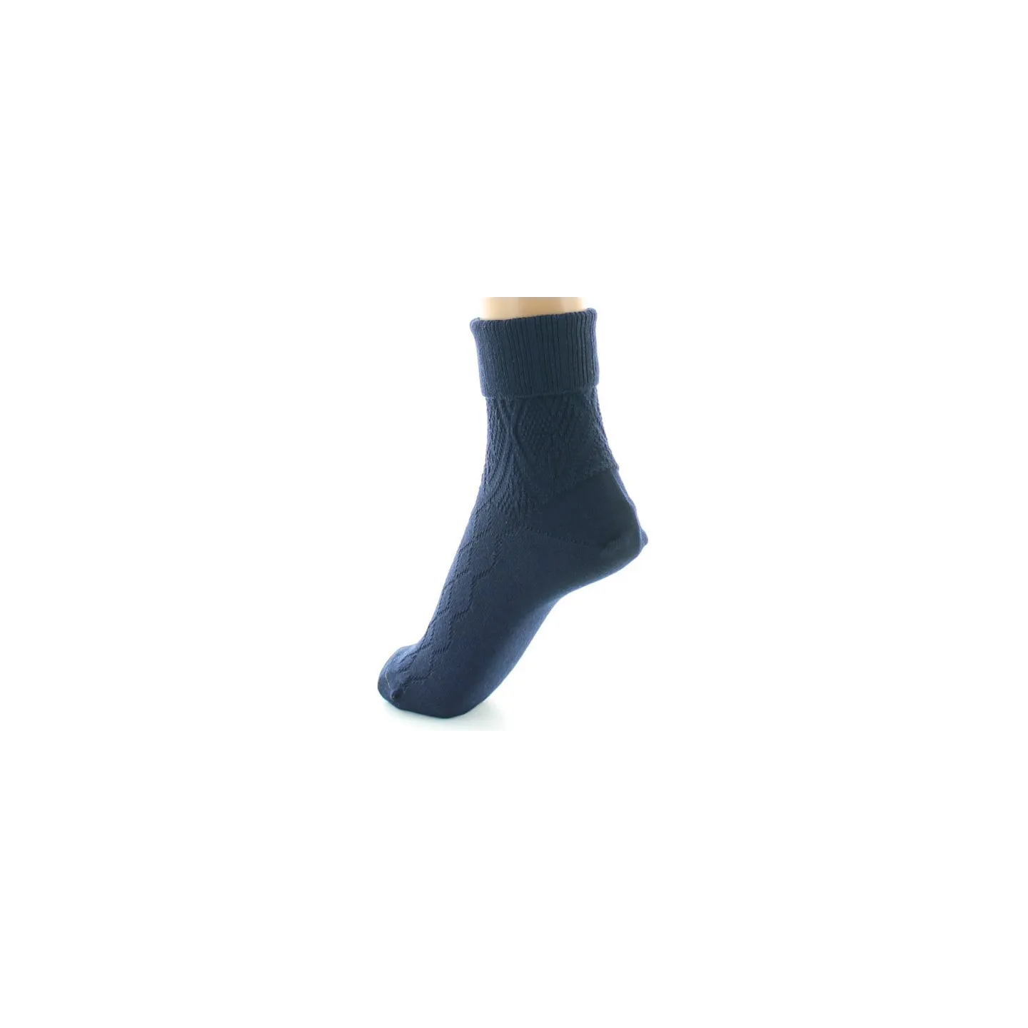 Women's Organic Wool Navy Socks Made in France - Perrin Reference: 18919| Traclet Hat Shop