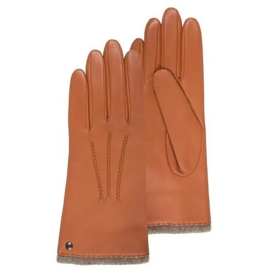 Women's Mandarin Cashmere Lined Leather Gloves - Isotoner