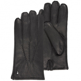 Men's Gloves Black Goatskin Leather - Isotoner