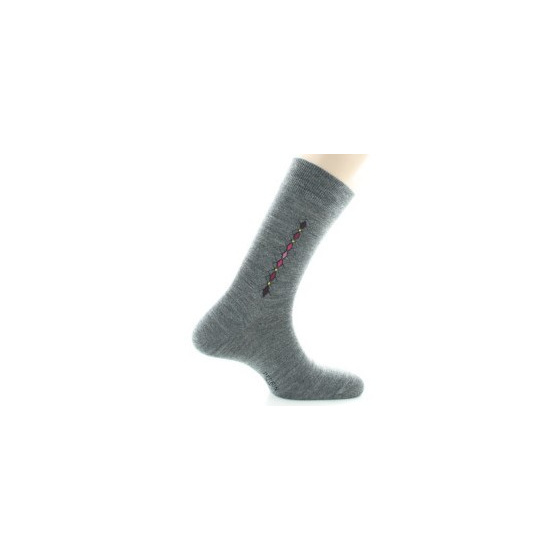 Men's Gray Wool Socks Made in France - Perrin