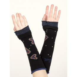 Women's Heart Cotton Mittens - Perrin
