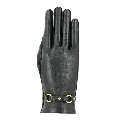 Gants Cuir Doublé Soie Tactile Noir - Isotoner Référence : 15051