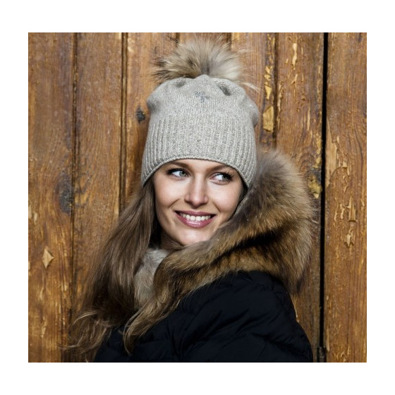 Giulia Etoile Grey Pompon Beanie - Pipolaki