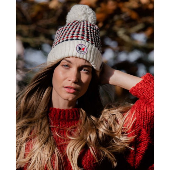 White Botal Pom-Pom Beanie - Pipolaki