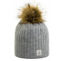 MERRY Strass Grey Pompom Beanie - Pipolaki