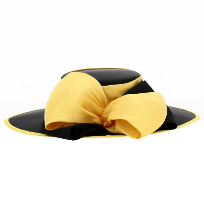 Chapeau de Cérémonie Edith Noir et Jaune - Traclet Reference : 9572 | Chapellerie Traclet