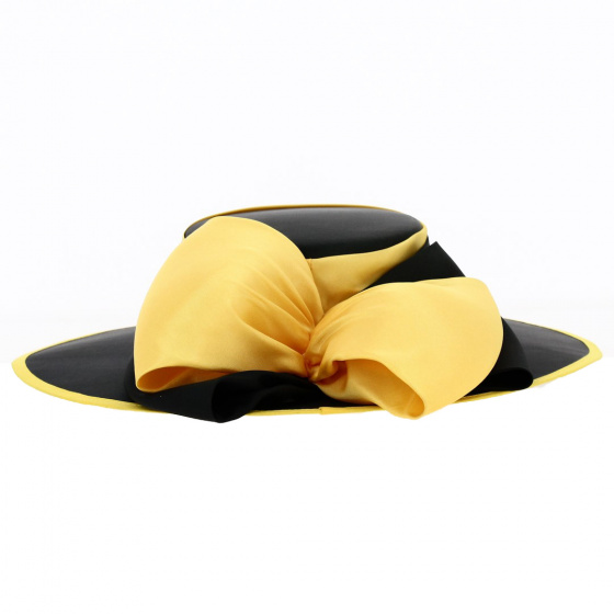 Edith Black and Yellow Ceremonial Hat - Traclet