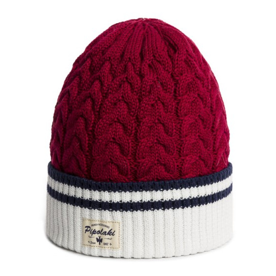 Red & White Arasi Beanie - Pipolaki Red & White Arasi Beanie - Pipolaki
