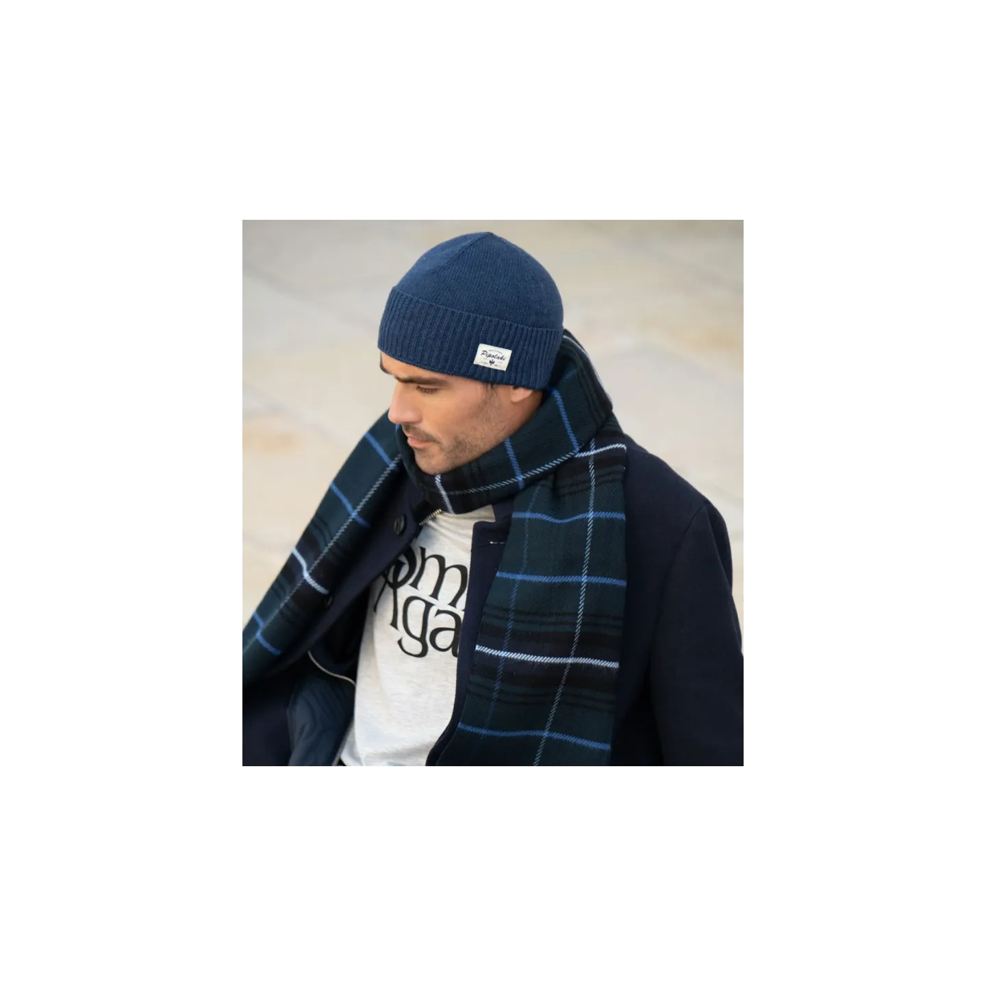 Men's Robin Navy Scarf - Pipolaki   Reference: 18967| Chapellerie Traclet