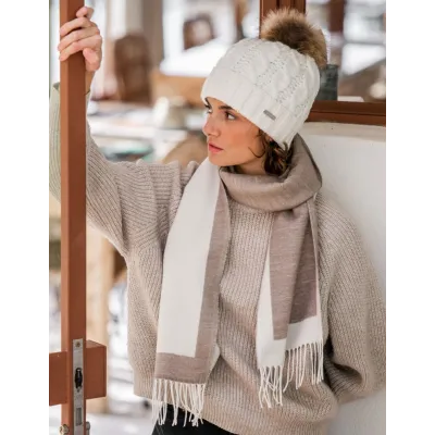 Men's Valentin Scarf Ecru & Beige - Pipolaki Reference: 18970| Chapellerie Traclet