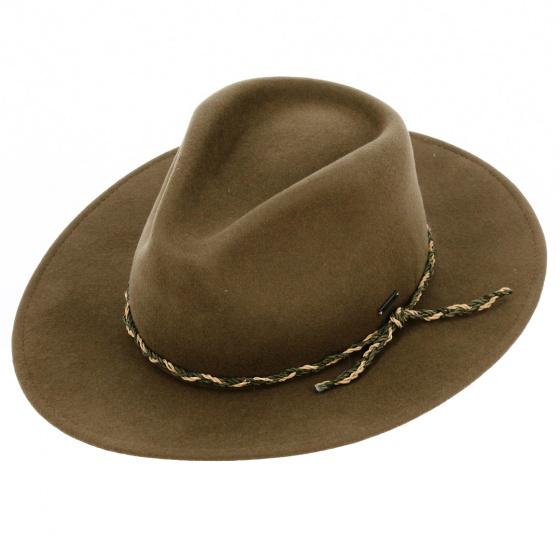 Chapeau Messer Western Feutre Laine Marron - Brixton