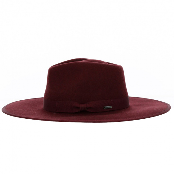 Chapeau Fedora Jo Rancher Feutre Laine Bordeaux - Brixton