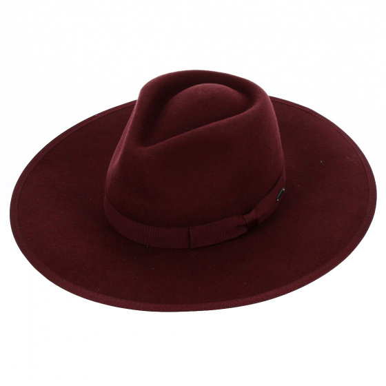 Chapeau Fedora Jo Rancher Feutre Laine Bordeaux - Brixton