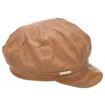 Casquette Gavroche Cuir Camel - Seeberger