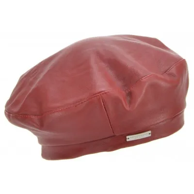 Béret Basque Cuir Anna Rouge - Seeberger
