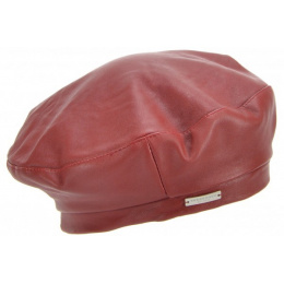 Black Anna Leather Basque Beret - Seeberger
