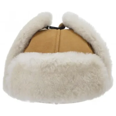Chapka Harbin Cuir D'Agneau Camel - Seeberger