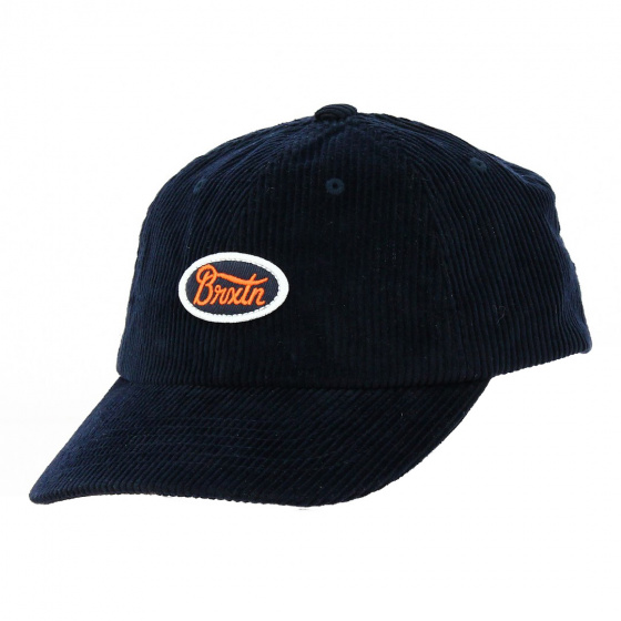 Baseball Cap Parsons Velvet Navy Orange - Brixton