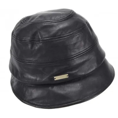 Chapeau Cloche Camille Cuir Noir - Seeberger  Reference : 19009| Chapellerie Traclet