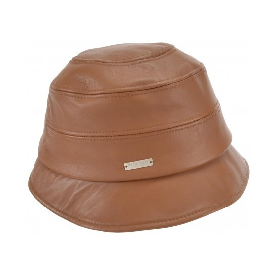 Camille Leather Cloche Hat Camel - Seeberger