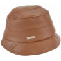 Camille Leather Cloche Hat Burgundy - Seeberger