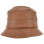 Camille Leather Cloche Hat Burgundy - Seeberger