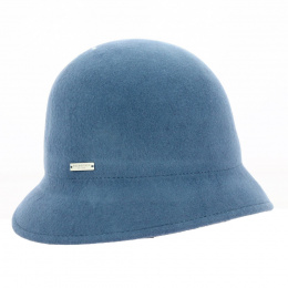 Léa Wool Cloche Hat Blue - Seeberger