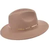 Chapeau Fedora Rose Laine Camel - Seeberger réf 19023 - chapellerie Traclet