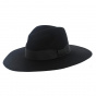 Navy Wide Brim Lola Fedora Hat - Seeberger