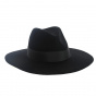 Lola Wide Brim Fedora Hat Black - Seeberger