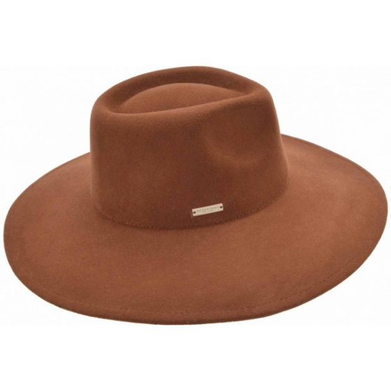 Lola Wide Brim Fedora Hat Black - Seeberger