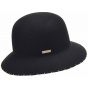 Adele Black Felt Cloche Hat - Seeberger