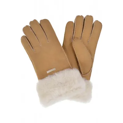 Leather Mitten with Sheepskin Fur Lining Kangol Traclet Brown Reference: 308 | Traclet Hat Shop