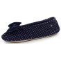 Women's Polka Dot Bow Navy Ballet Slippers - Isotoner