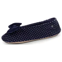 Women's Polka Dot Bow Navy Ballet Slippers - Isotoner  Reference: 19041| Traclet Hat Shop
