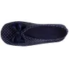 Chaussons Ballerines Femme Pois Nœud Marine - Isotoner  Reference : 19041| Chapellerie Traclet